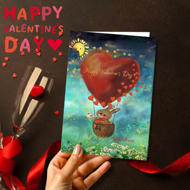 Bunny sending love Card (Bunny sending Love Birthday Valentines Day Card)