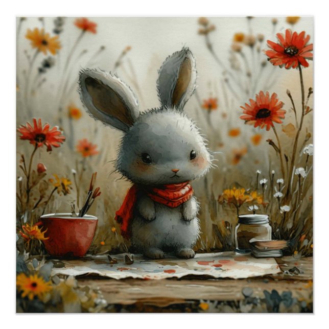 Bunny Serenade: A Bit of Whimsy Bunny Poster (Front)