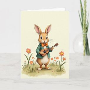 Bunny Serenade Cute Note Card