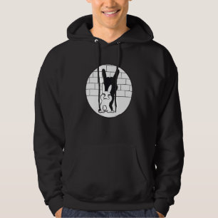 Bunny Shadow Play Devil Horns Black And White Hoodie