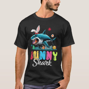Bunny Shark Easter Hunting Chocolate Eggs Lover Ki T-Shirt
