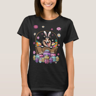 Bunny Shetland Shepdog Dog Happy Easter Day Lover T-Shirt