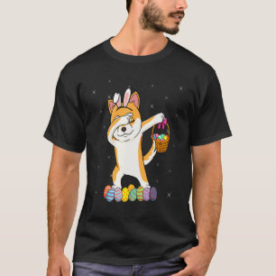 Bunny Shiba Inus Dabbing Dog Happy Easter Day  Egg T-Shirt