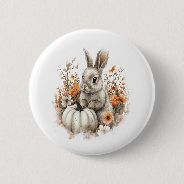 Bunny Shirt Country Pumpkin 6 Cm Round Badge (Front)