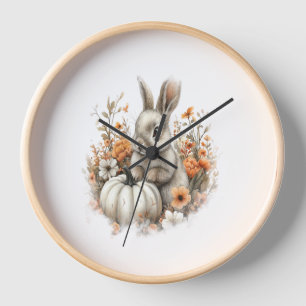 Bunny Shirt Country Pumpkin Clock