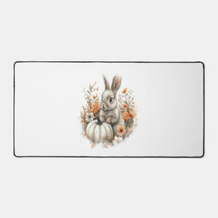 Bunny Shirt Country Pumpkin Desk Mat