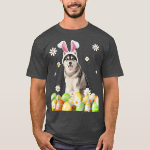 Bunny Siberian Husky Dog Happy Easter Day Lover Eg T-Shirt