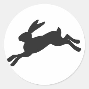 Bunny silhouette - Choose background colour Classic Round Sticker