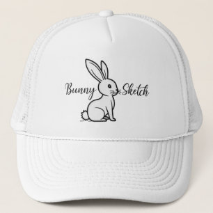 Bunny Sketch – Hand Drawn Rabbit Illustration boné Trucker Hat