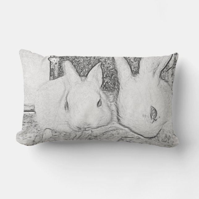 Bunny Sketch Pillow (Front)