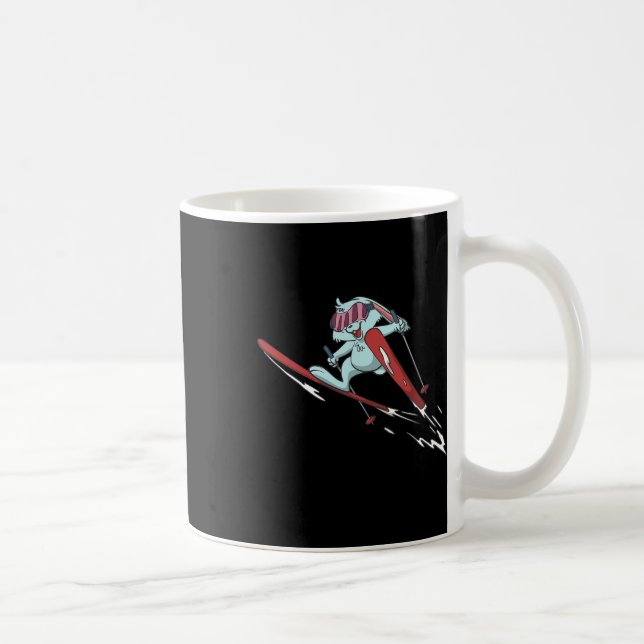 Bunny Ski Flying  Coffee Mug (Right)