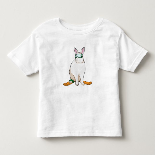 Bunny Skier Ski Toddler T-Shirt (Front)