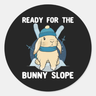Bunny Slope Skiing Beginner Skier Snowboarding Classic Round Sticker