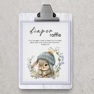 Bunny Spring Baby Shower Diaper Raffle Poster