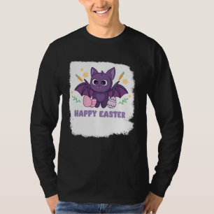 Bunny Spring Hunt Eggs bat Rabbit Happy Easter Day T-Shirt