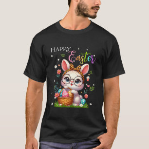 Bunny Spring Hunt Eggs Rabbit Happy Easter Day Leo T-Shirt