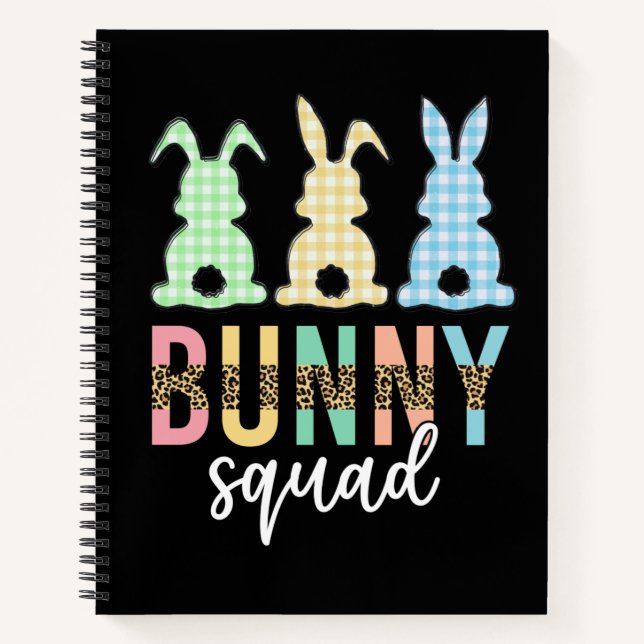 Bunny Squad | Easter Egg Hunt Cute Bunny Notebook (Front)