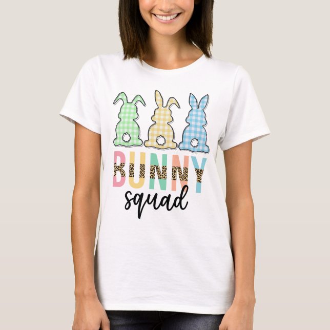 Bunny Squad | Easter Egg Hunt Cute Bunny T-Shirt (Front)