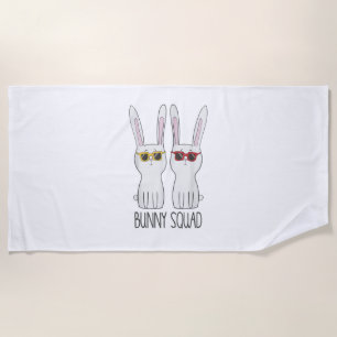 Bunny Squad Funny Cute Pet Rabbit Lover T Shirt Beach Towel