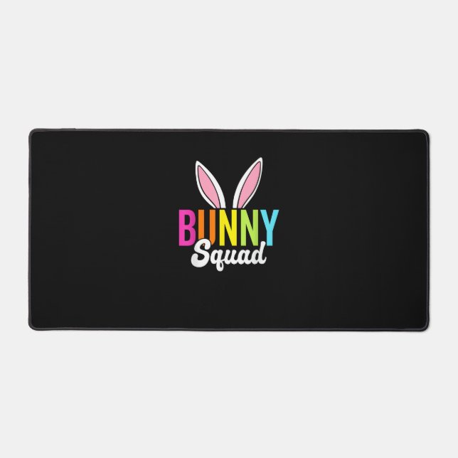 Bunny squad, matching easter rabbit ears, Easter p Desk Mat (Front)