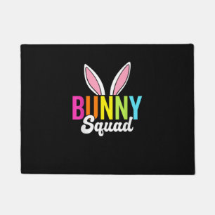 Bunny squad, matching easter rabbit ears, Easter p Doormat
