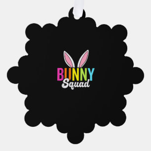 Bunny squad, matching easter rabbit ears, Easter p Tree Decoration Card