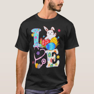 Bunny Stethoscope Scrub Nurse Life Easter Day Outf T-Shirt