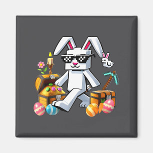 Bunny Sungles Rabbit Eggs Happy Easter Bruh Funny  Magnet