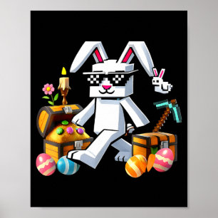 Bunny Sungles Rabbit Eggs Happy Easter Bruh Funny Poster
