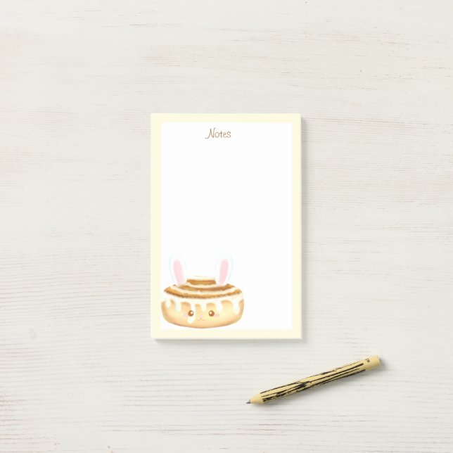 Bunny Sweet Dessert Cinnamon Bun Post-it Notes (On Desk)