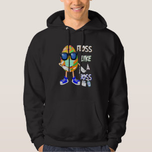 Bunny T Boss Easter Day Cute Egg In Mask And Glass Hoodie