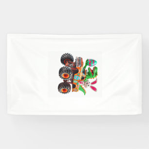Bunny T-rex Easter Monster Truck Dino Funny Boys K Banner