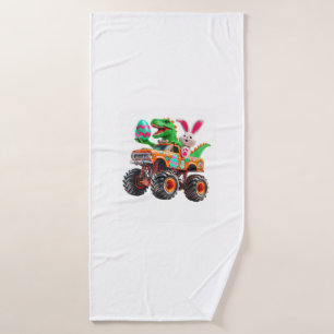 Bunny T-rex Easter Monster Truck Dino Funny Boys K Bath Towel