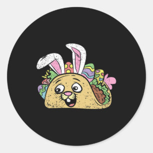 Bunny Taco Easter Funny Mexican Food Egg Hunting S Classic Round Sticker
