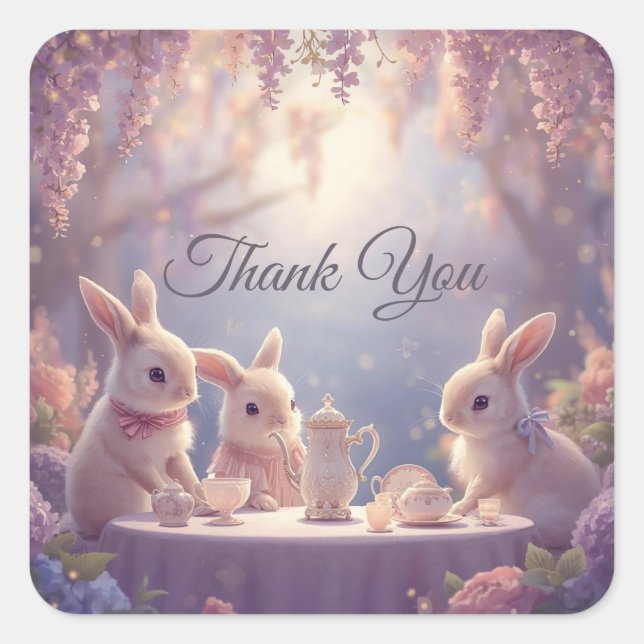 Bunny Tea Party Favour Stickers – Fairy Garden (Front)
