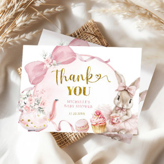 Bunny Tea Party Thank You Card