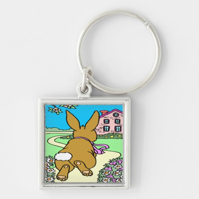 Bunny Trail Easter Keychain (Front)