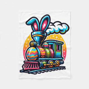 Bunny Train Railroad Easter Egg Kids Toddler Boys Fleece Blanket