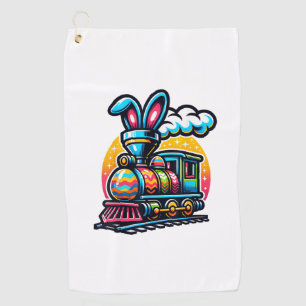 Bunny Train Railroad Easter Egg Kids Toddler Boys  Golf Towel
