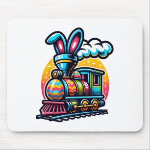 Bunny Train Railroad Easter Egg Kids Toddler Boys Mouse Pad