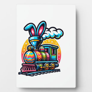 Bunny Train Railroad Easter Egg Kids Toddler Boys  Plaque