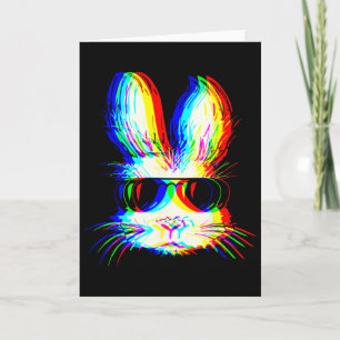 Bunny Trippy Vaporwave Easter Techno Rave Edm Musi Card
