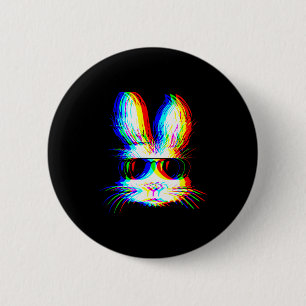 Bunny Trippy Varwave Easter Techno Rave Edm Music 6 Cm Round Badge