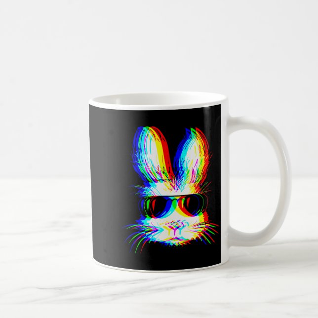 Bunny Trippy Varwave Easter Techno Rave Edm Music  Coffee Mug (Right)