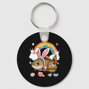 Bunny Trout Fish Easter Hunting Eggs Bysket Colorf Key Ring