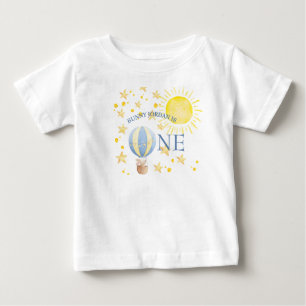 Bunny Turning One Around The Sun Boys 1st Birthday Baby T-Shirt