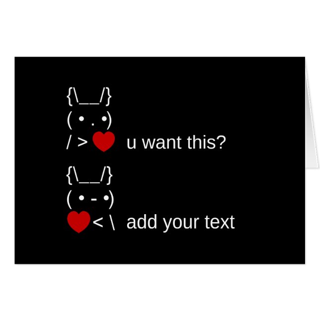 bunny u want this? / Customisable ASCII Text Art (Front Horizontal)