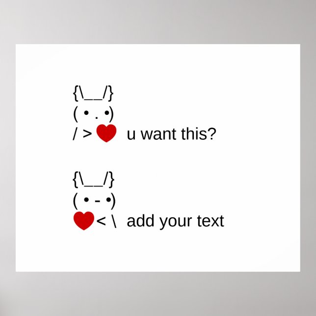 bunny u want this? / Customisable ASCII Text Art Poster (Front)