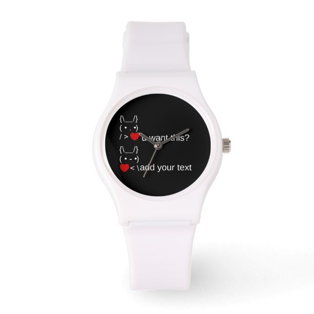 bunny u want this? / Customisable ASCII Text Art Watch (Front)