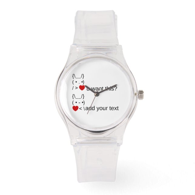 bunny u want this? / Customisable ASCII Text Art Watch (Front)